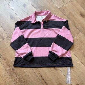 Missguided Women's Striped Rugby Top/Pants Set